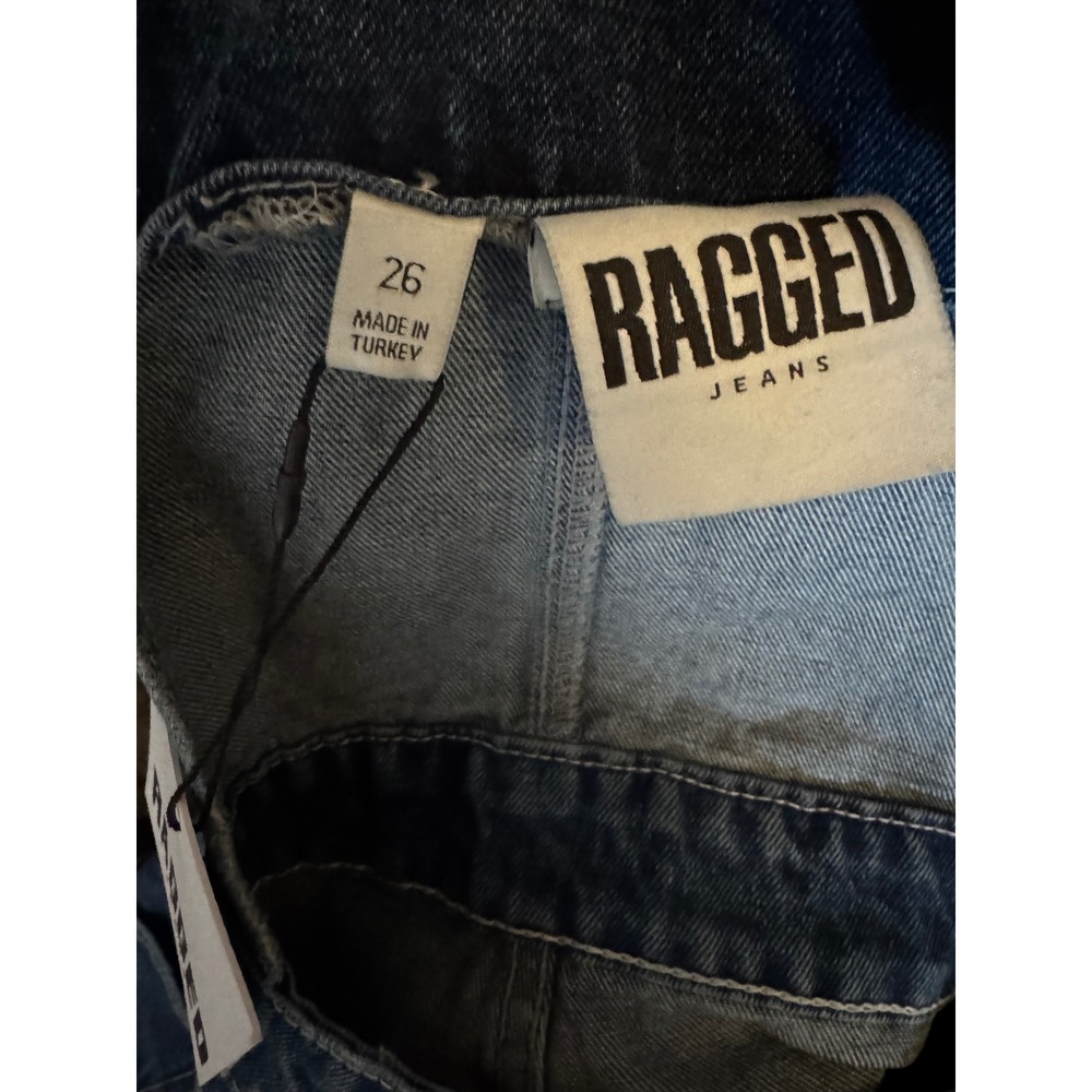 The Ragged Priest Indigo Release Denim Dungarees Shorts Overalls Size 26 - Picture 8 of 8